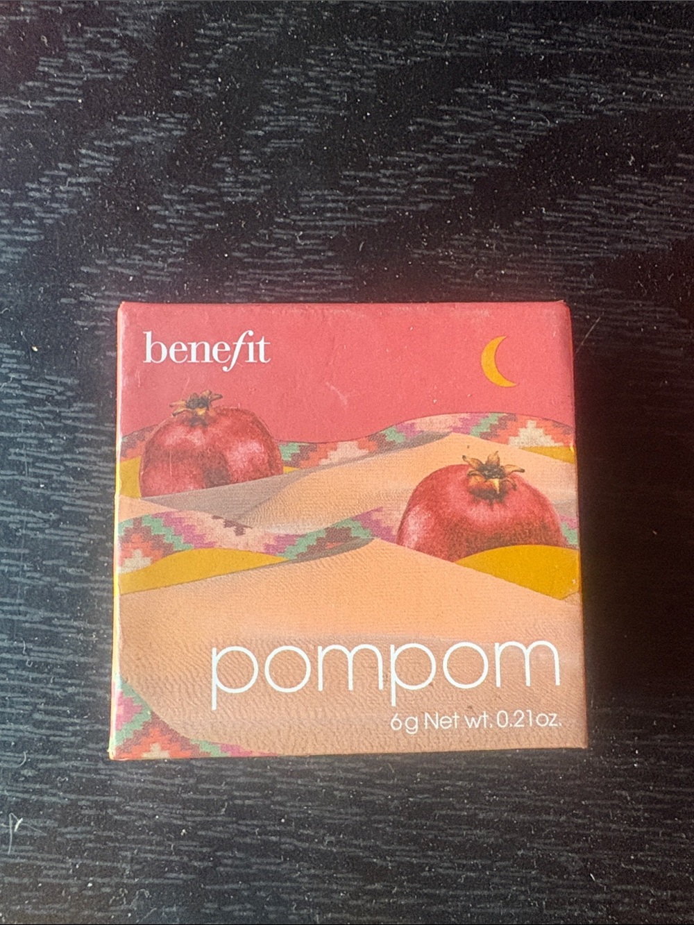 Benefit Pompom Cheek Blush Powder - Coral Red-Pink Packaging